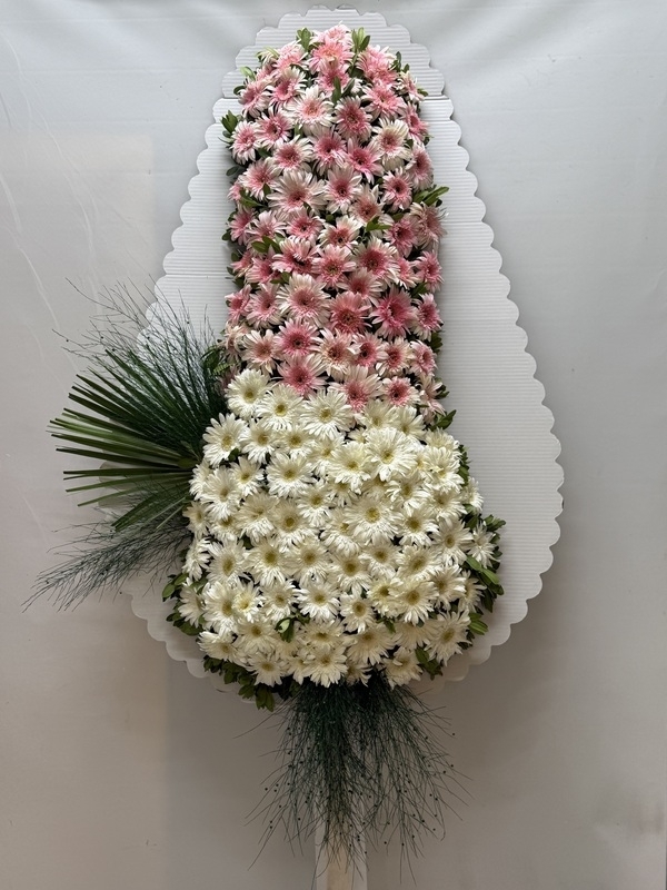Pembe Beyaz Gerbera Çelenk