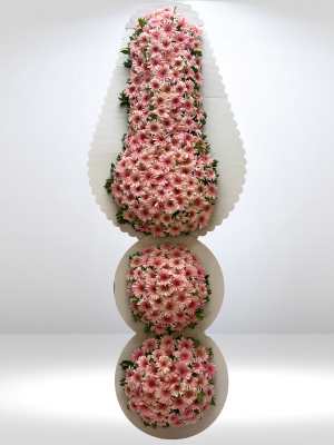 3 Katlı Pembe Çelenk